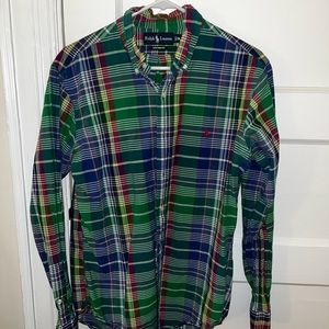 Multicolor plaid long-sleeve Polo by Ralph Lauren button down in medium